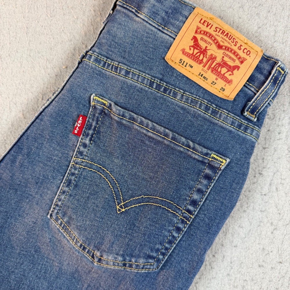 Levi's Jeans Kids 14 Regular 511 Slim Fit Blue Denim EUC